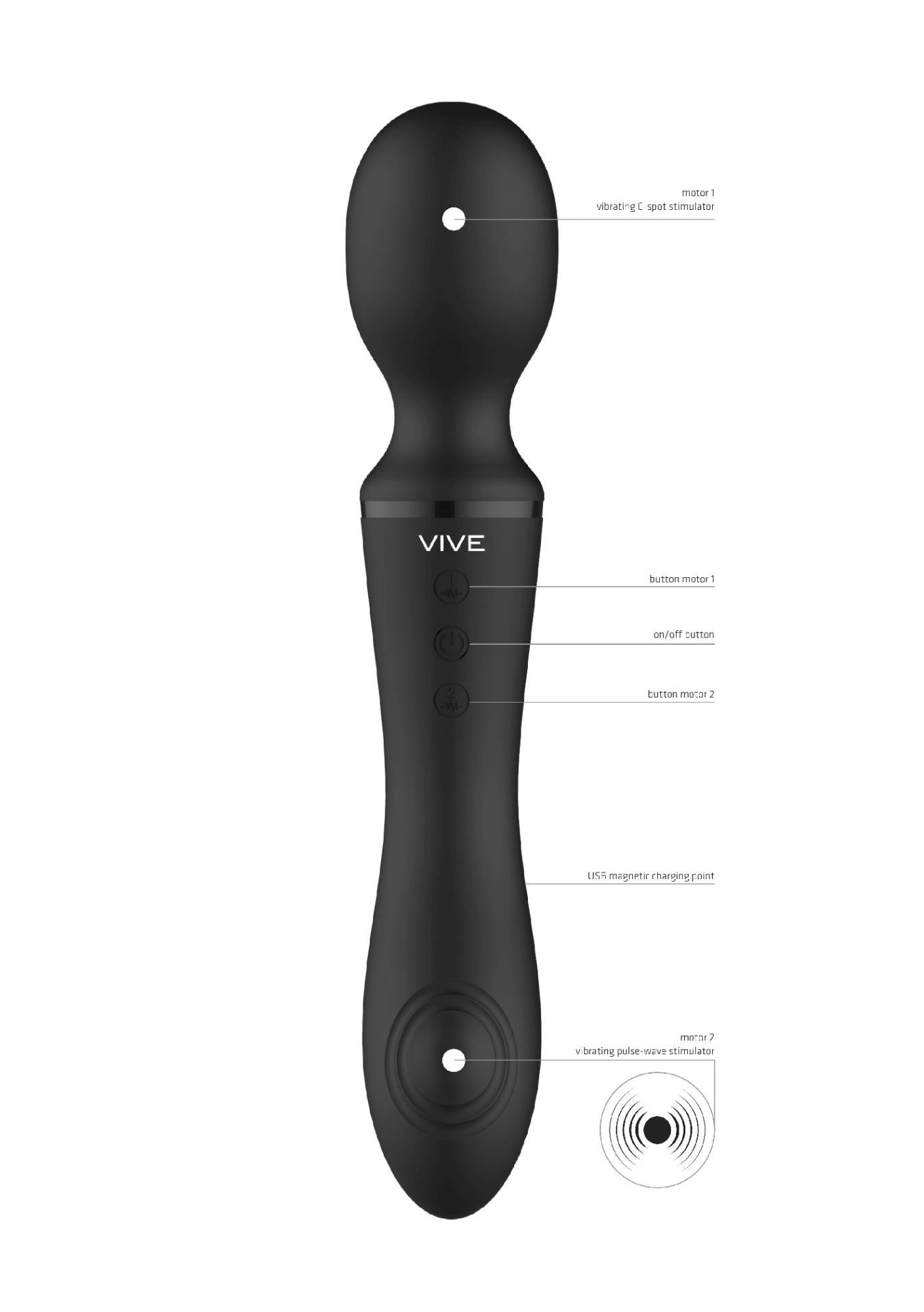 4-Wibrator Różdżka - Wand & Vibrator - Black-4