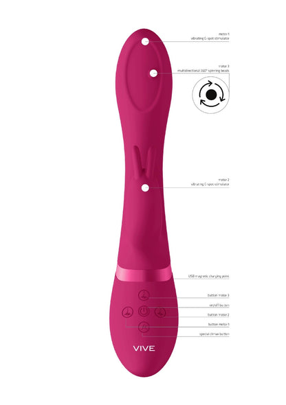 6-Wibrator masażer - Spinning G-spot Rabbit - Pink-6