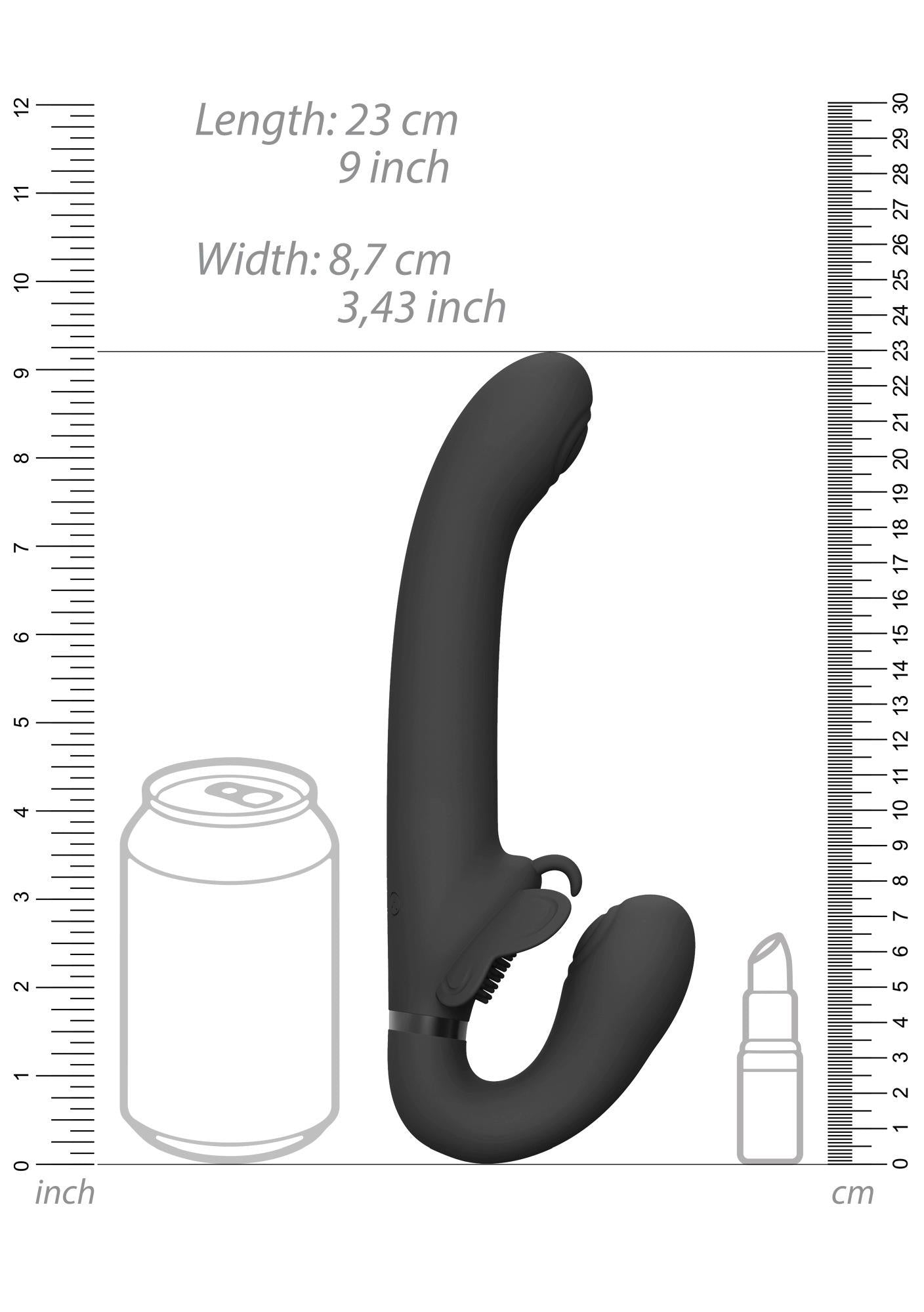 7-Wibrator strap-on strapless les 23cm 3x10 trybów-7