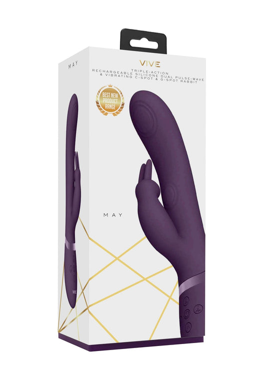 1-May - Pulse-Wave & C-spot & G-Spot Rabbit - Purple-1