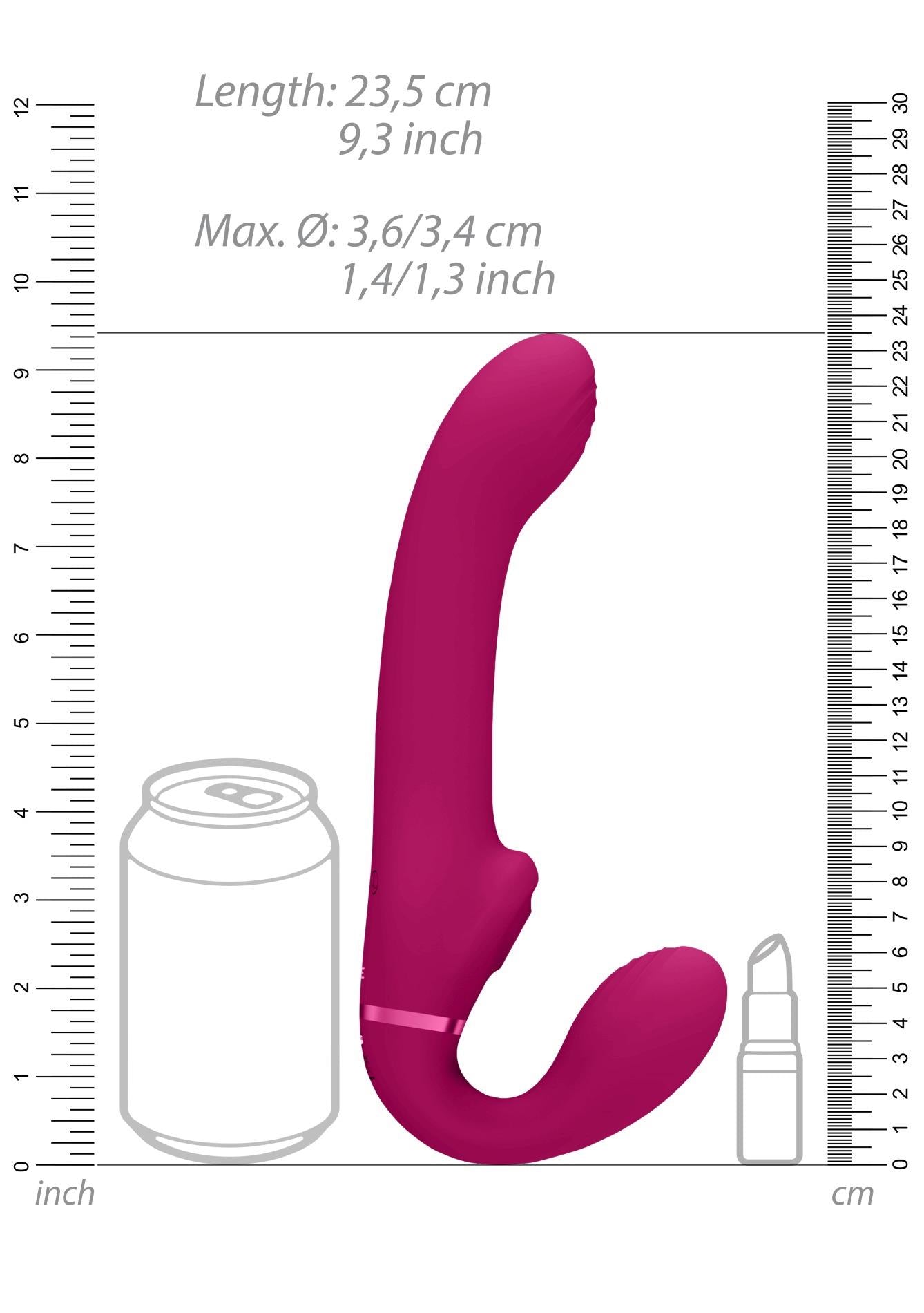 5-Ai - Dual Vibrating & Air Wave Tickler Strapless Strapon-5