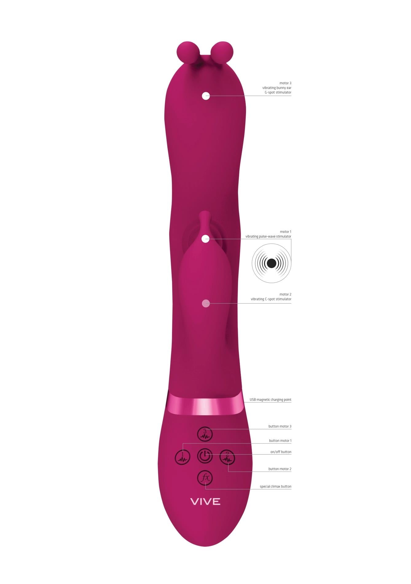 7-Gada - Vibrating Bunny Ear G-Spot Rabbit with Pulse Wave Shaft-7