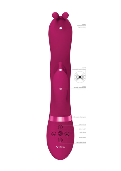 7-Gada - Vibrating Bunny Ear G-Spot Rabbit with Pulse Wave Shaft-7