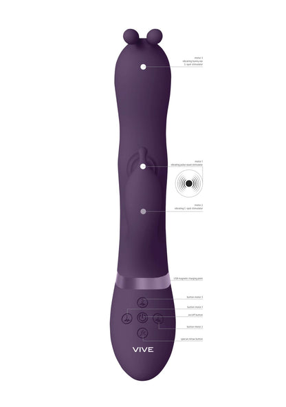 7-Gada - Vibrating Bunny Ear G-Spot Rabbit with Pulse Wave Shaft-7