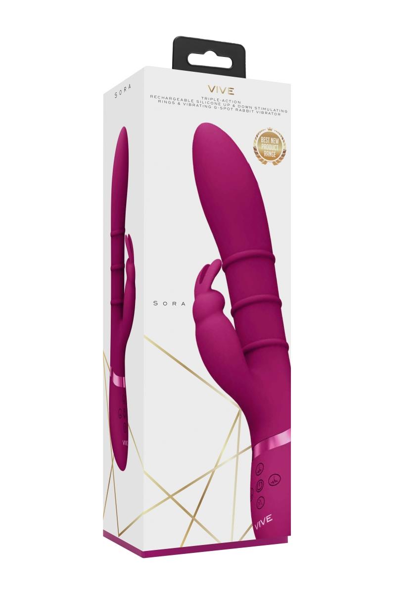 7-Stimulating Rings, Vibrating G-Spot Rabbit - Pink-7