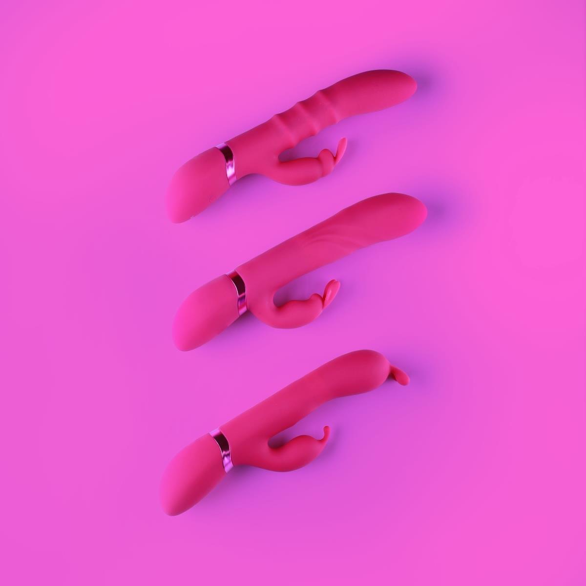 9-Stimulating Rings, Vibrating G-Spot Rabbit - Pink-9
