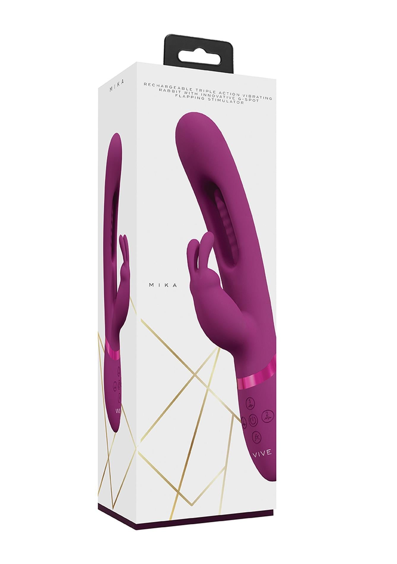 2-Mika - Triple Rabbit with G-Spot Flapping - Pink-2