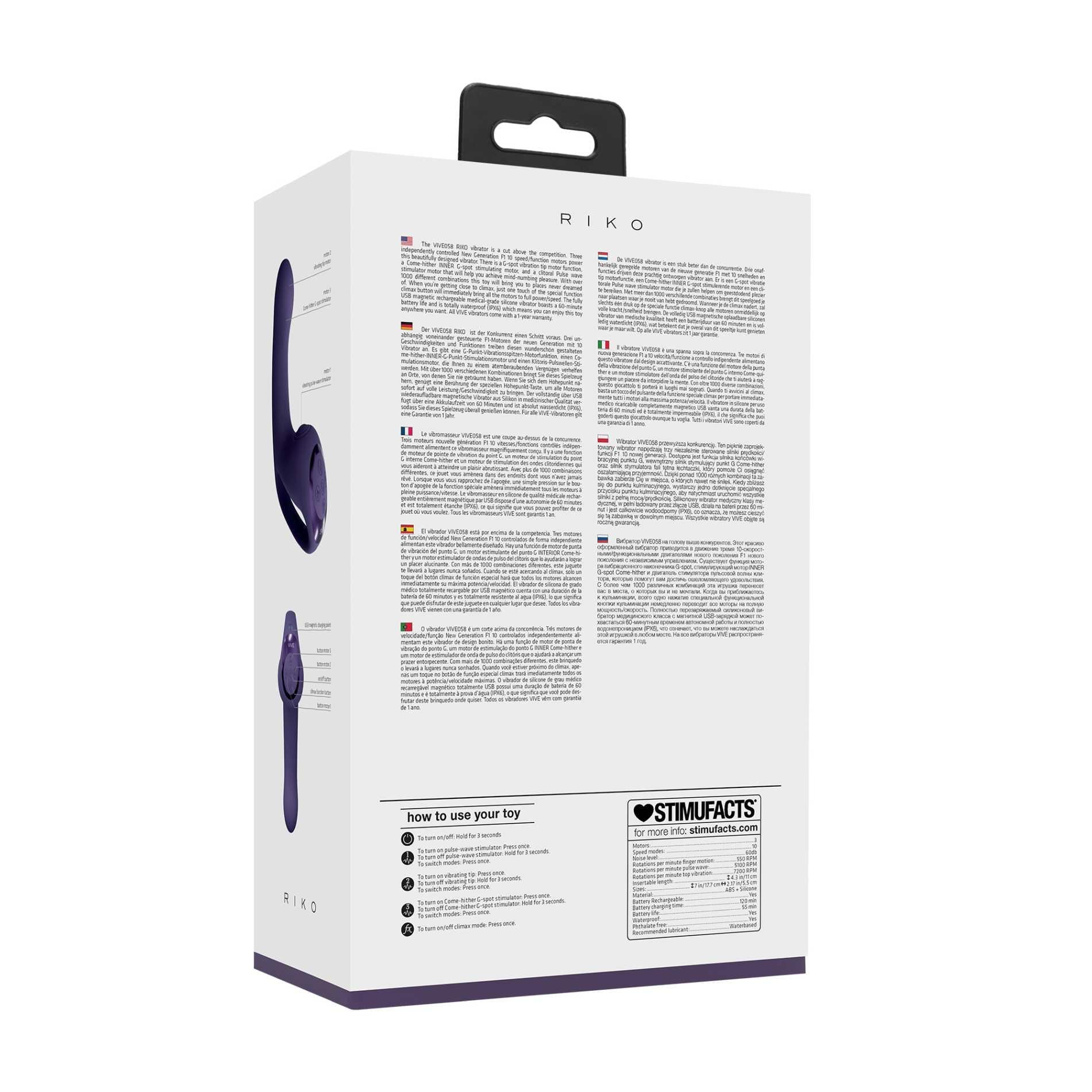 3-Riko - Rechargeable Triple Action Vibrator with Advanced Finger Motion & Pulse Wave Stimulator – Purple-3