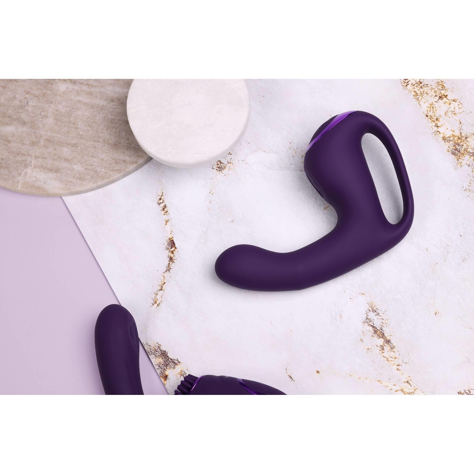 14-Riko - Rechargeable Triple Action Vibrator with Advanced Finger Motion & Pulse Wave Stimulator – Purple-14