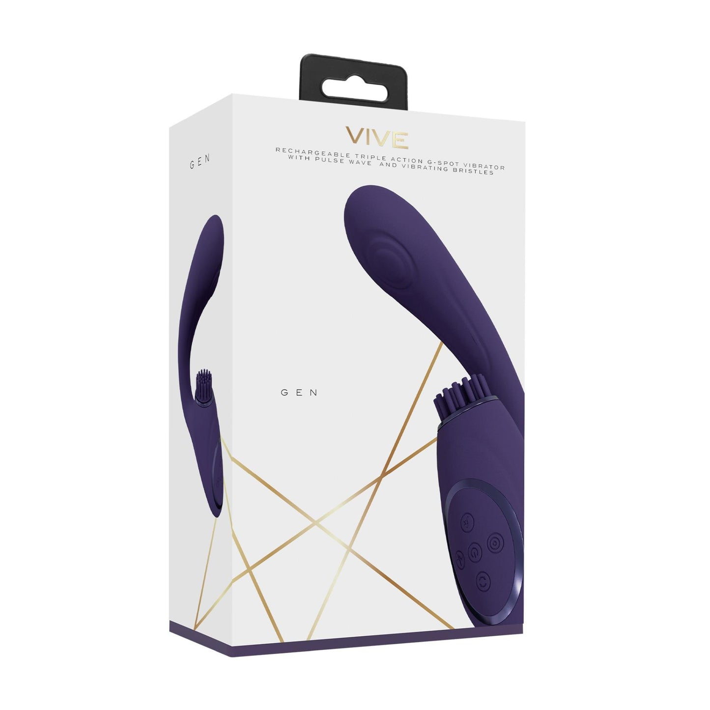 2-Gen - Rechargeable Triple Action G-Spot Vibrator with Pulse Wave  and Vibrating Bristles - Purple-2