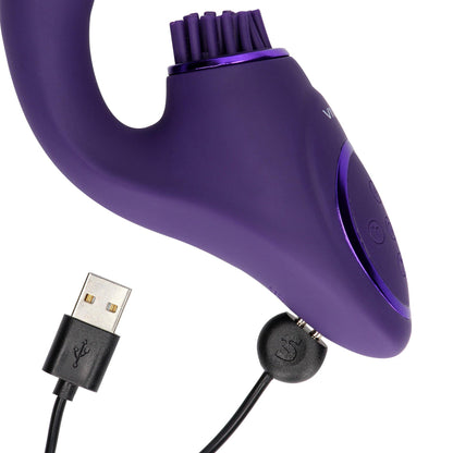 11-Gen - Rechargeable Triple Action G-Spot Vibrator with Pulse Wave  and Vibrating Bristles - Purple-11