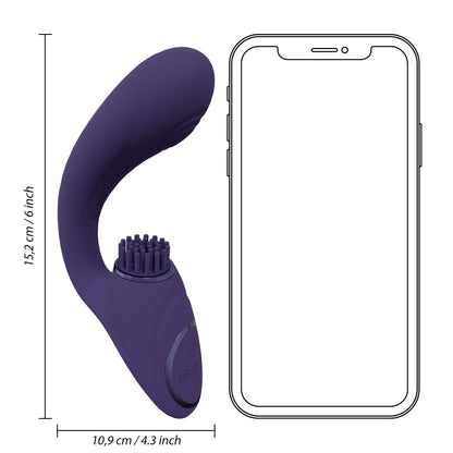 12-Gen - Rechargeable Triple Action G-Spot Vibrator with Pulse Wave  and Vibrating Bristles - Purple-12