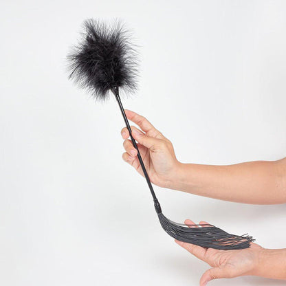 3-BLACK FEATHER TICKLER & WHIP-3