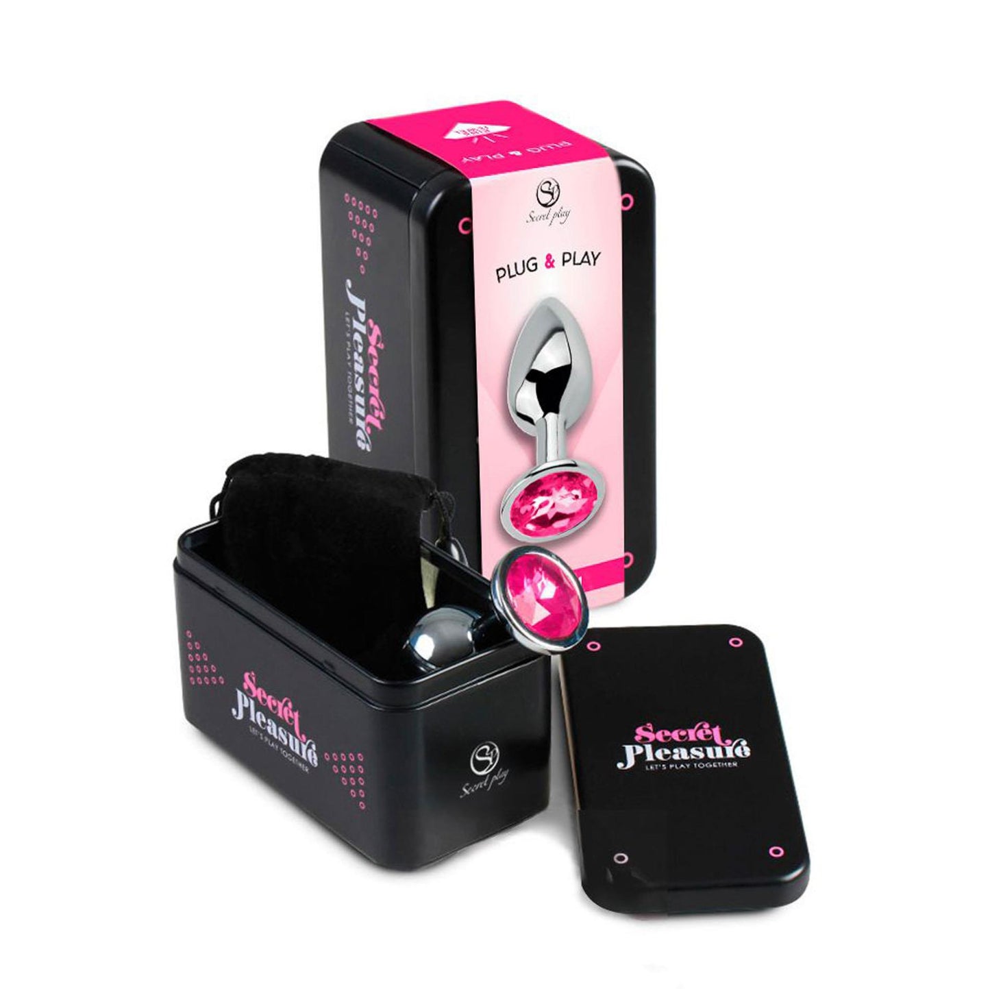 1-FUCHSIA JEWELLED METAL BUTT PLUG-1