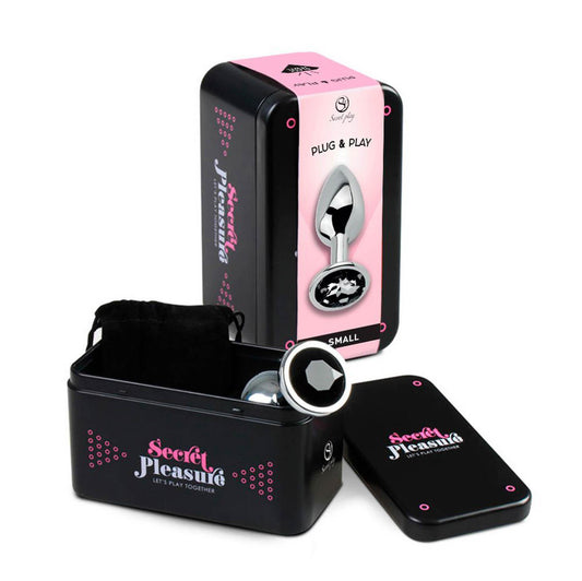 1-BLACK JEWELLED METAL BUTT PLUG-1