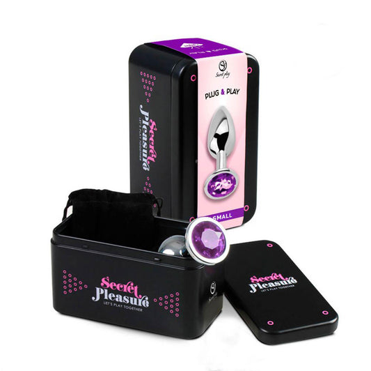 1-PURPLE JEWELLED METAL BUTT PLUG-1