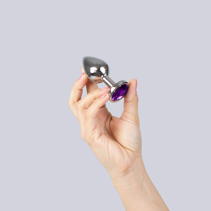 2-PURPLE JEWELLED METAL BUTT PLUG-2