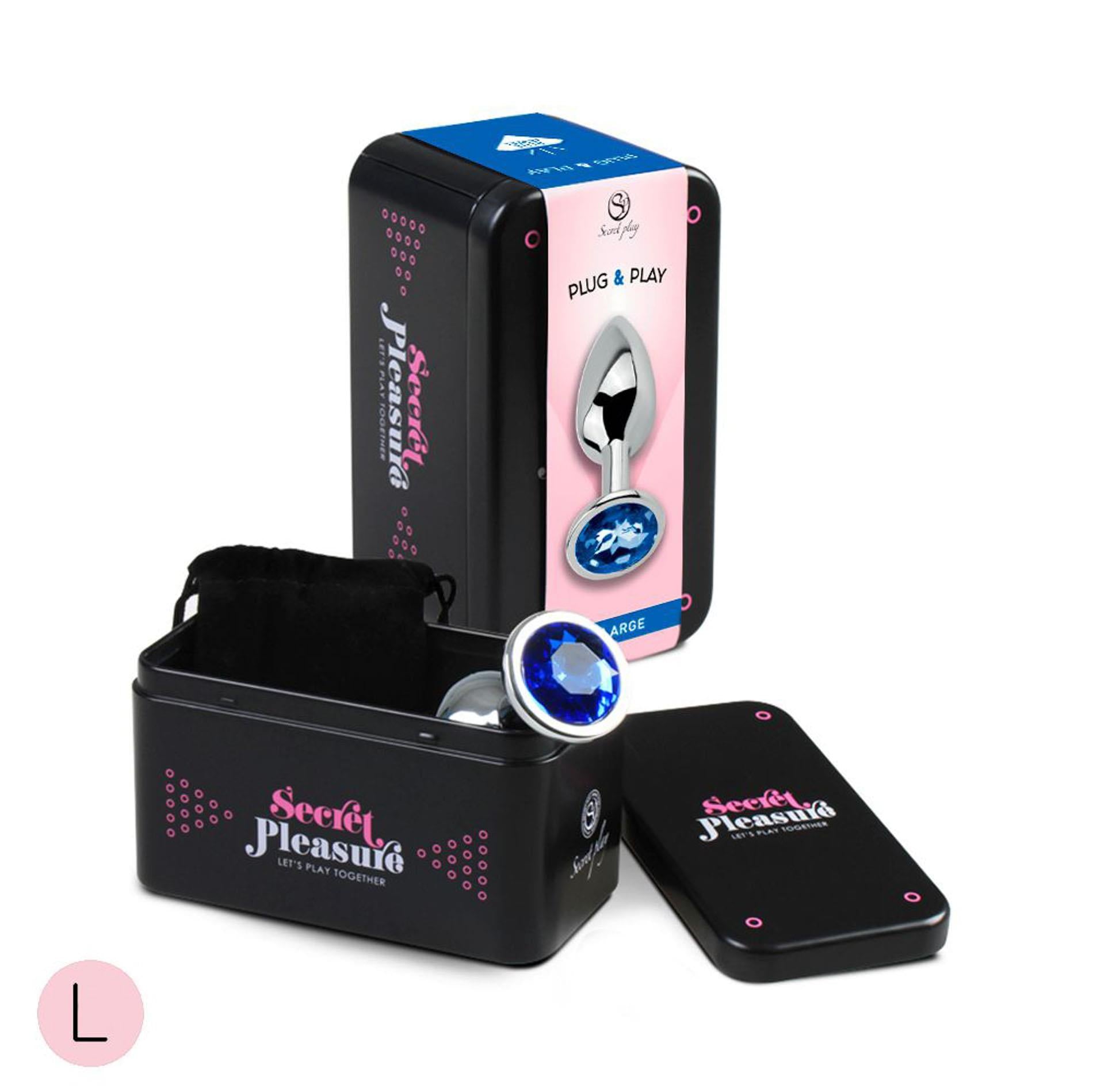 1-BLUE JEWELLED METAL BUTT PLUG-1