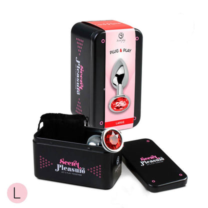 1-RED JEWELLED METAL BUTT PLUG-1