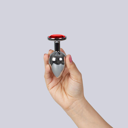 2-RED JEWELLED METAL BUTT PLUG-2