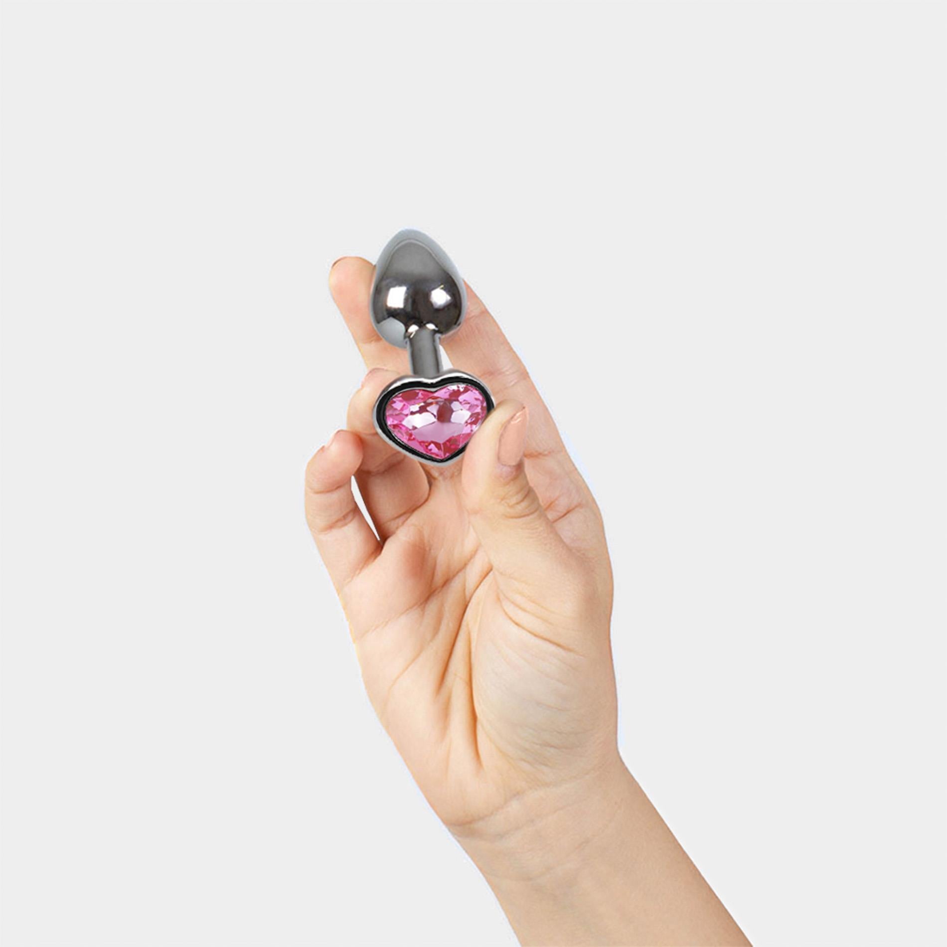 3-PINK HEART METAL BUTT PLUG-3