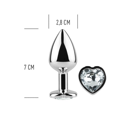 4-CLEAR CRYSTAL HEART METAL BUTT PLUG-4
