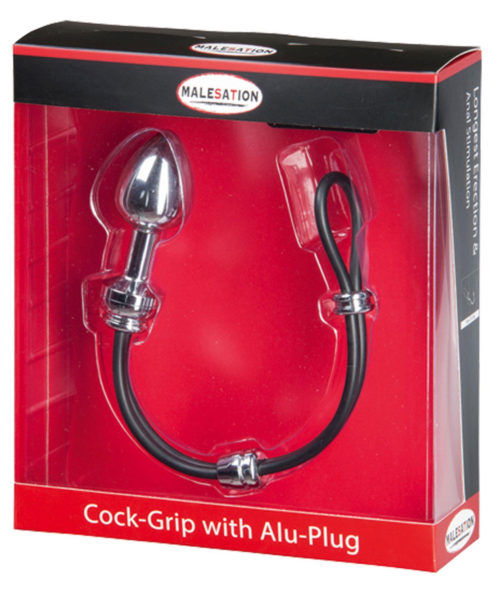 3-MALESATION Cock-Grip with Alu-Plug small, chrome-3