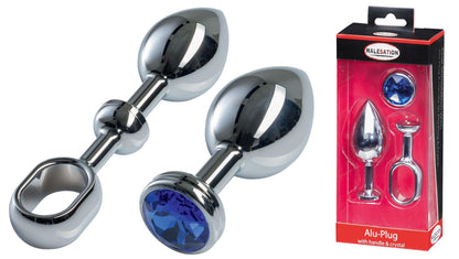 1-MALESATION Alu-Plug with handle & crystal large, chrome-1