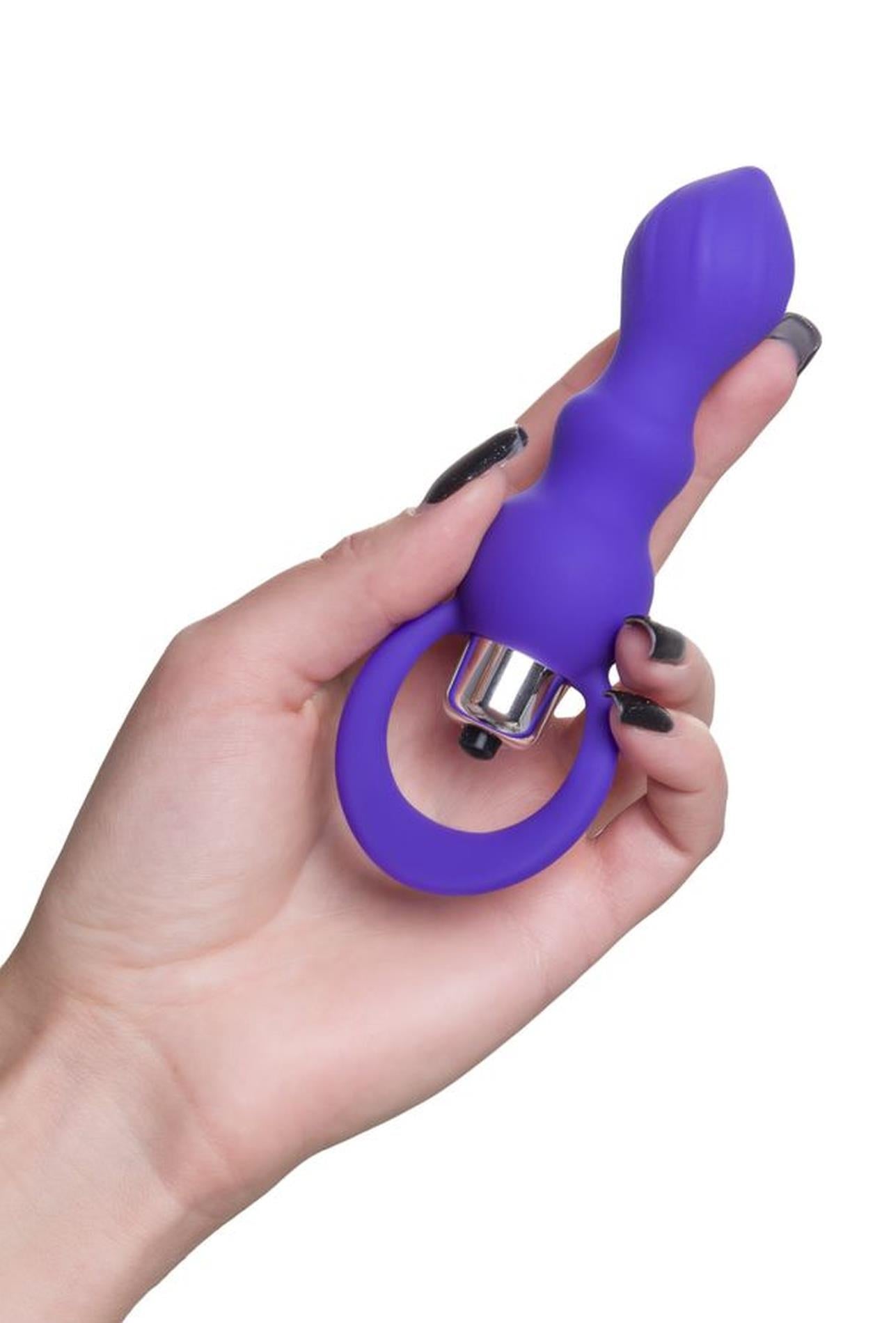 6-ToDo by Toyfa Anal plug Curvy, silicone, purple, 14 cm, O 3.2 cm-6
