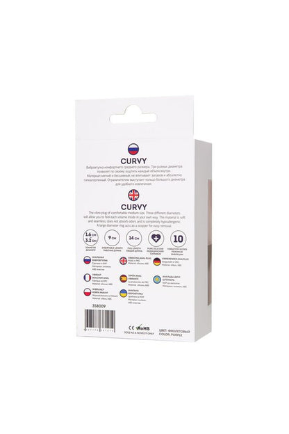 8-ToDo by Toyfa Anal plug Curvy, silicone, purple, 14 cm, O 3.2 cm-8
