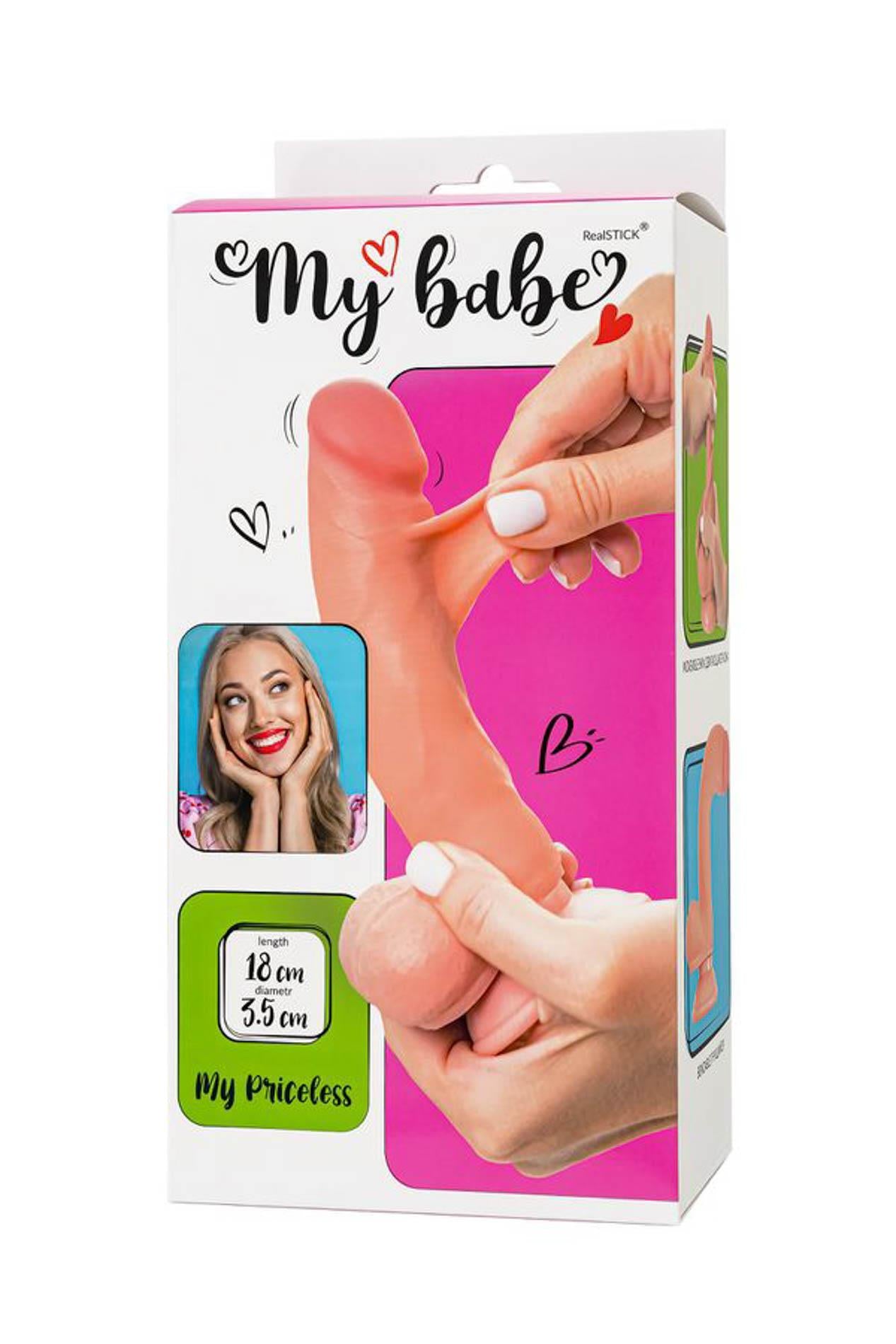 11-Dildo My Babe My Priceless Realistic Dildo, TPE, Nude, 18 cm-11
