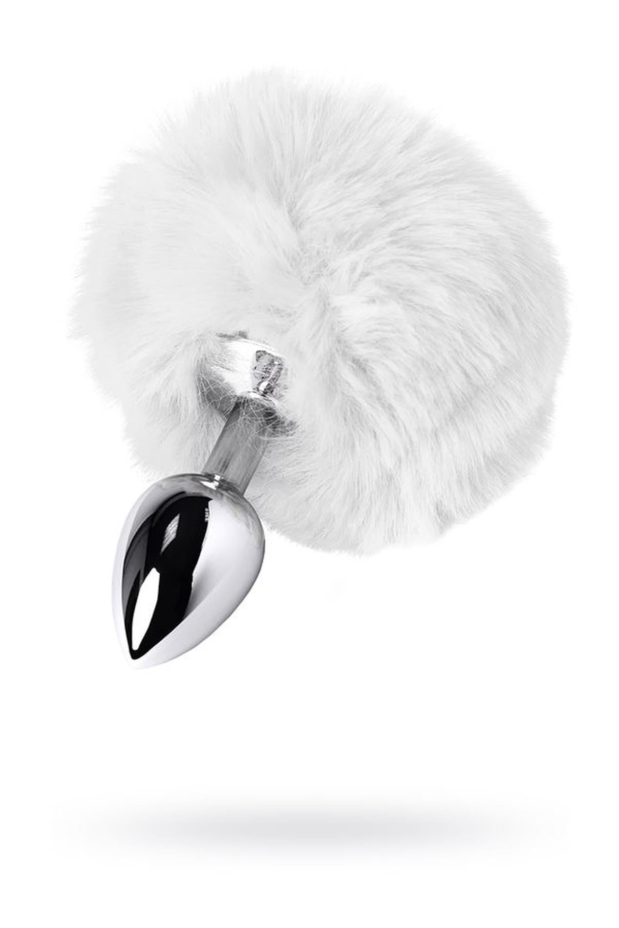 1-Silver anal plug TOYFA Metal with faux fur-1