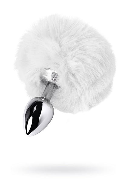 1-Silver anal plug TOYFA Metal with faux fur-1