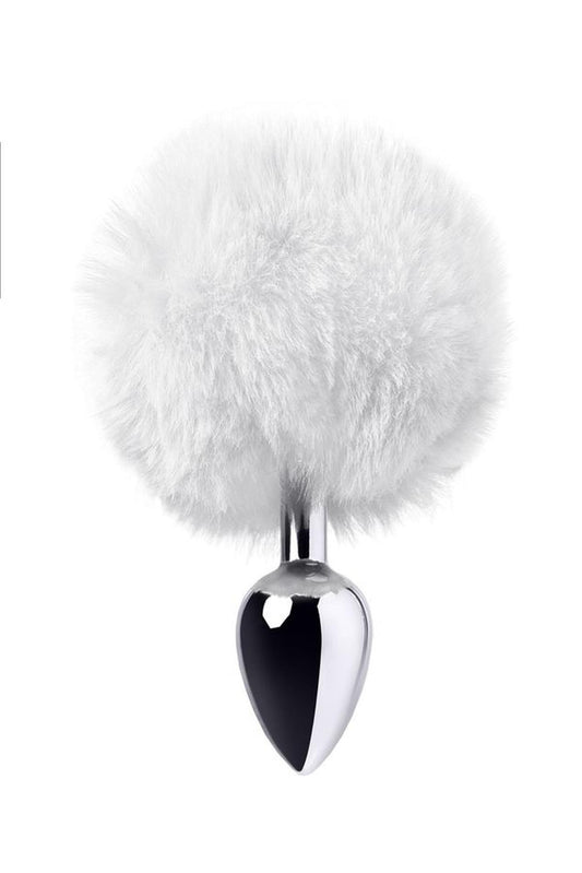 2-Silver anal plug TOYFA Metal with faux fur-2