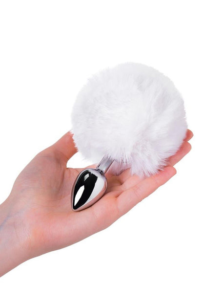3-Silver anal plug TOYFA Metal with faux fur-3