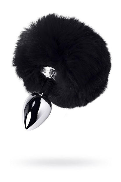 1-Silver anal plug TOYFA Metal with faux fur-1