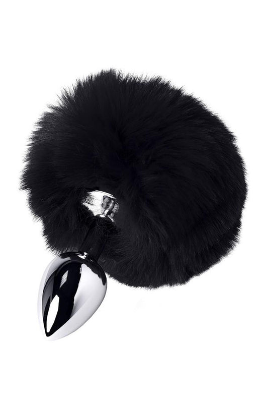 2-Silver anal plug TOYFA Metal with faux fur-2