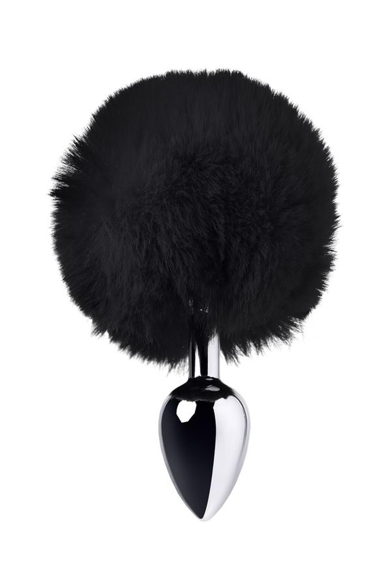 3-Silver anal plug TOYFA Metal with faux fur-3