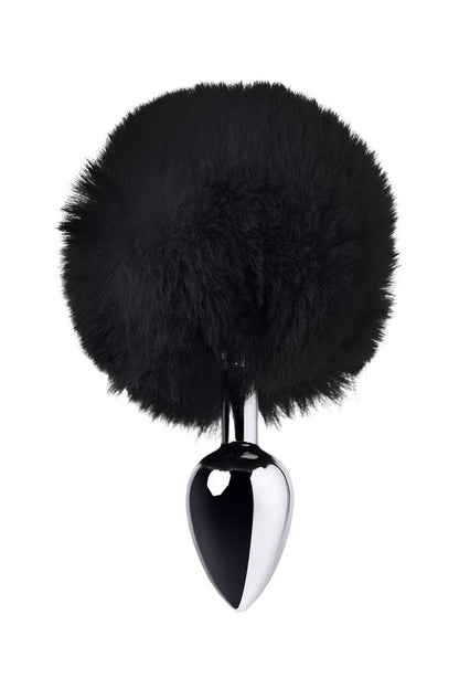 3-Silver anal plug TOYFA Metal with faux fur-3