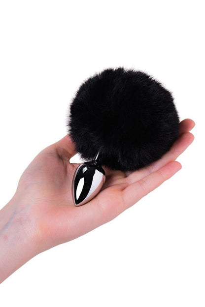 4-Silver anal plug TOYFA Metal with faux fur-4