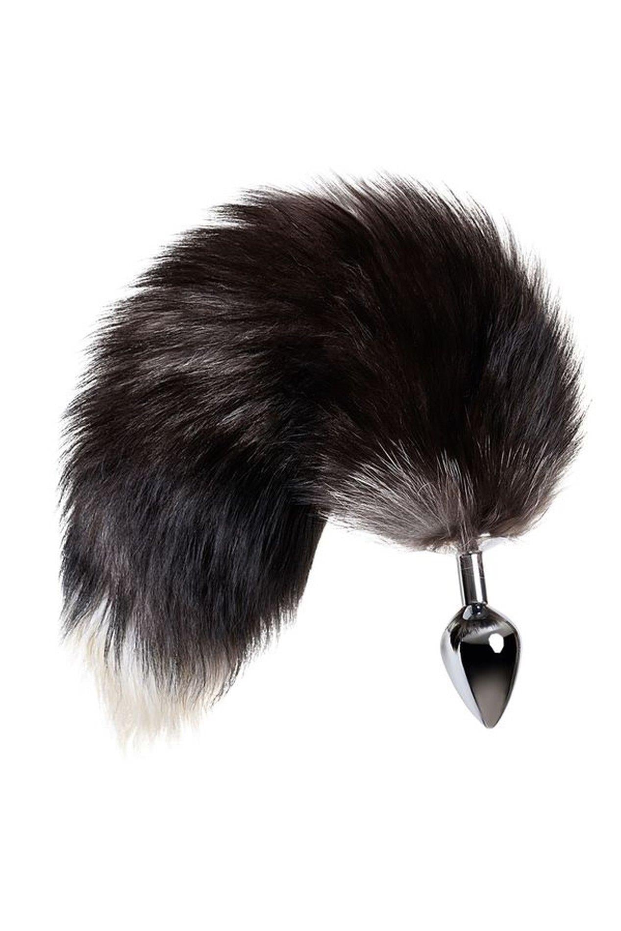 3-Silver anal plug with a fox tail-3
