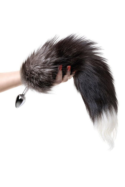 5-Silver anal plug with a fox tail-5