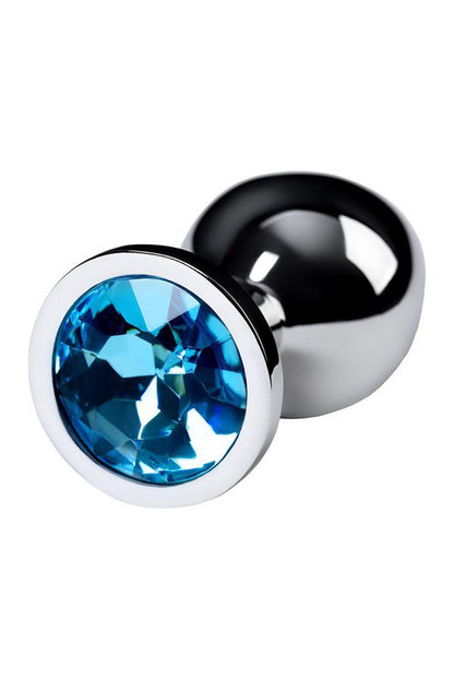 5-Silver anal plug with gem, turquoise-5