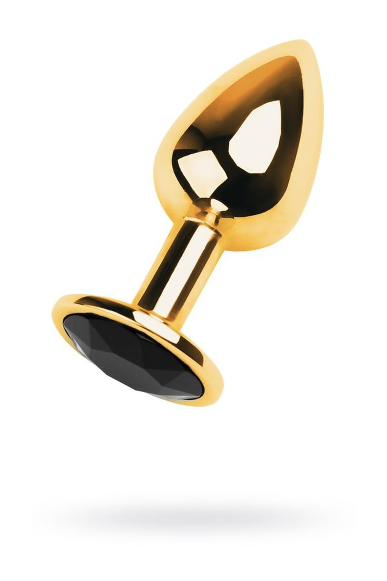 5-Golden anal plug TOYFA Metal,with a tourmaline colored gem-5