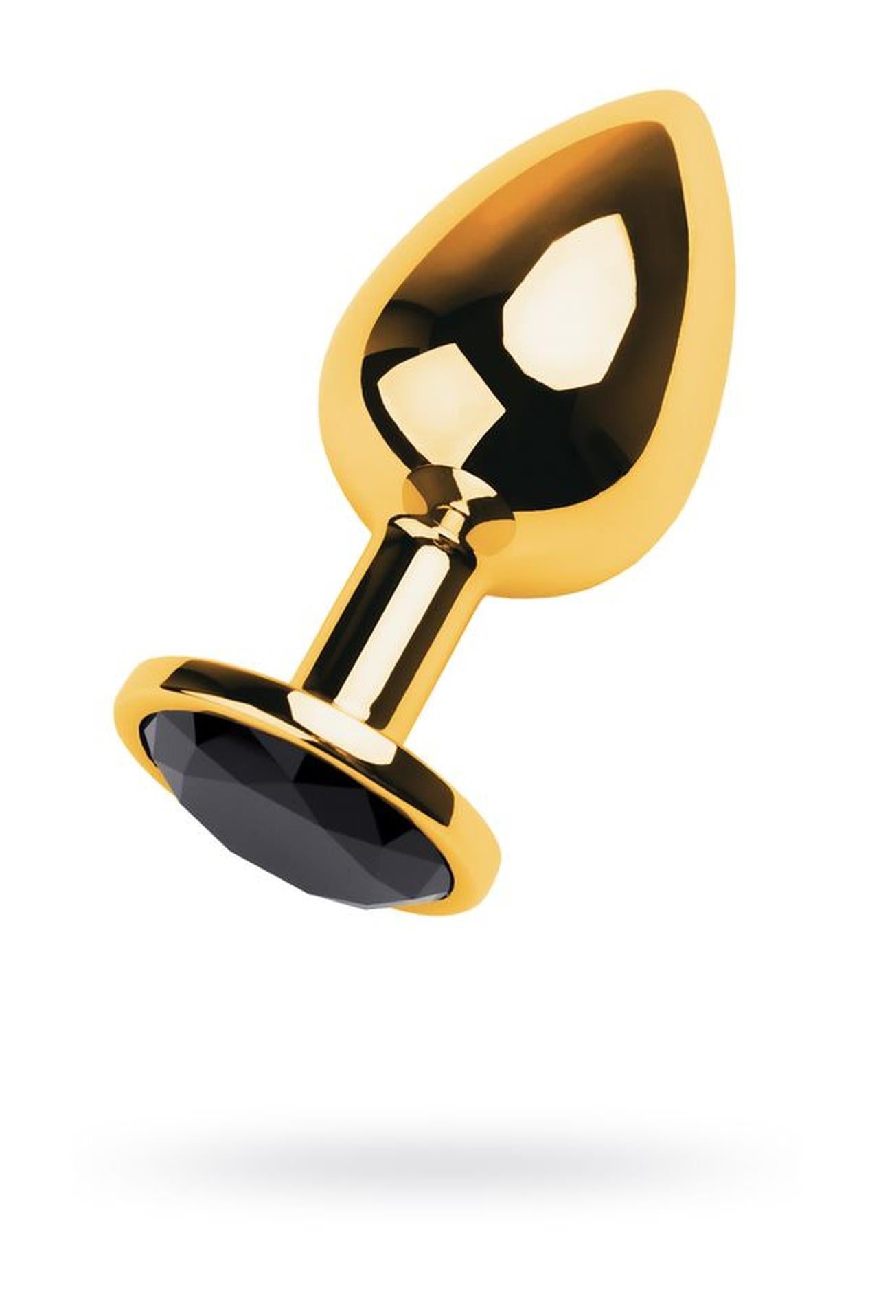 1-Gold anal plug TOYFA Metal with pink round-shaped gem-1