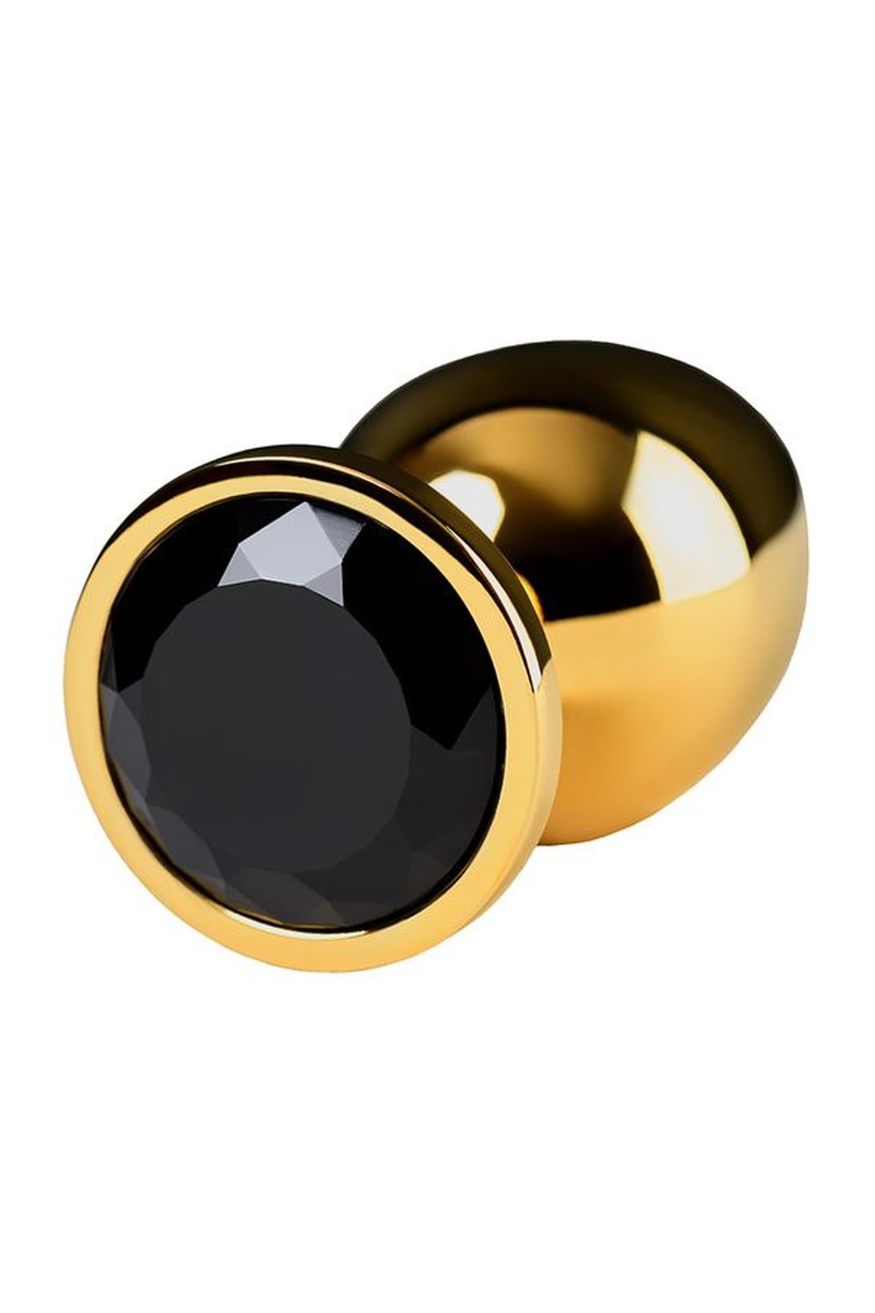 4-Gold anal plug TOYFA Metal with pink round-shaped gem-4