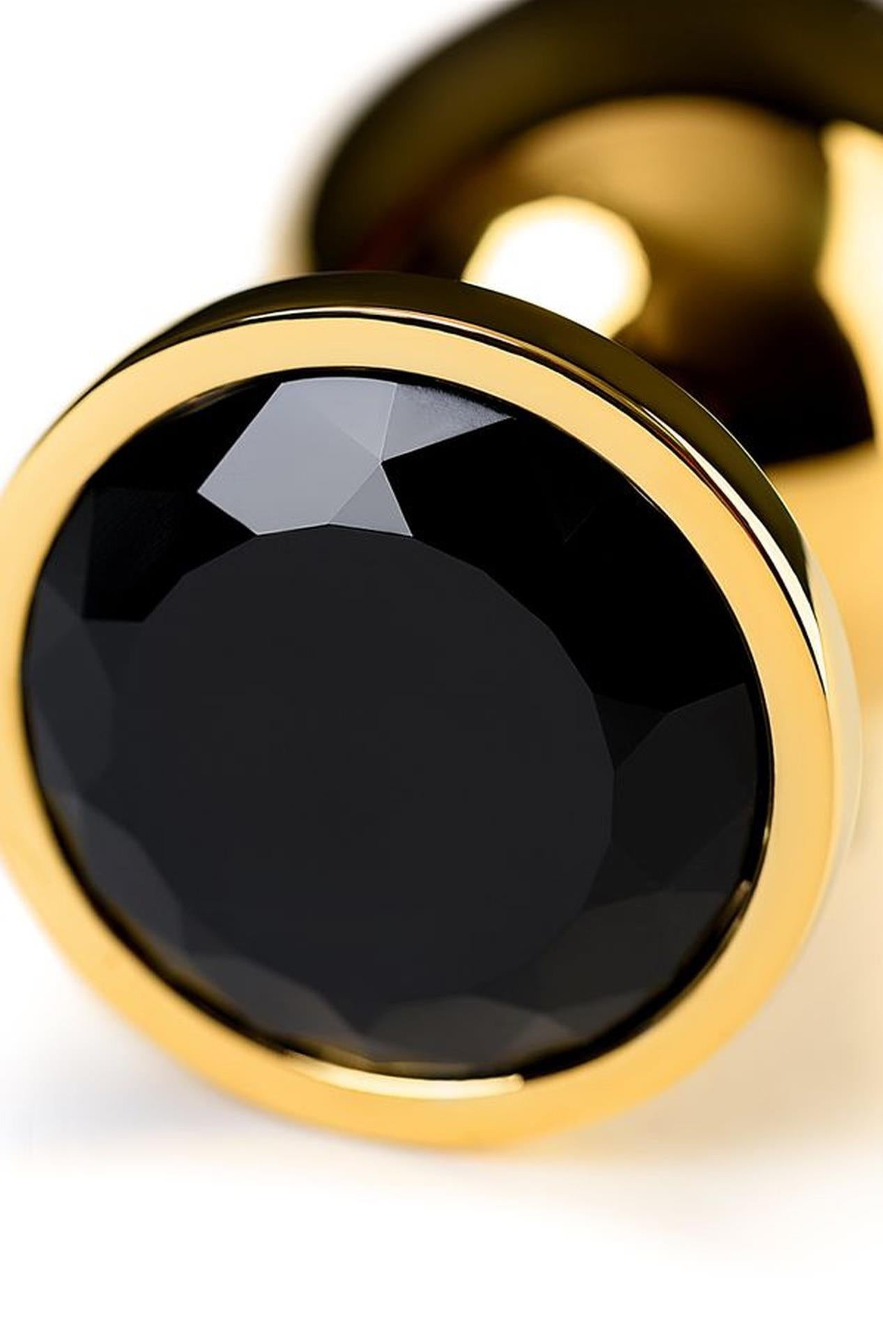 7-Gold anal plug TOYFA Metal with pink round-shaped gem-7