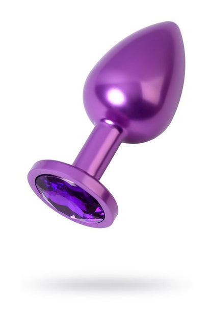 1-Purple anal plug TOYFA Metal,with a amethyst colored gem-1