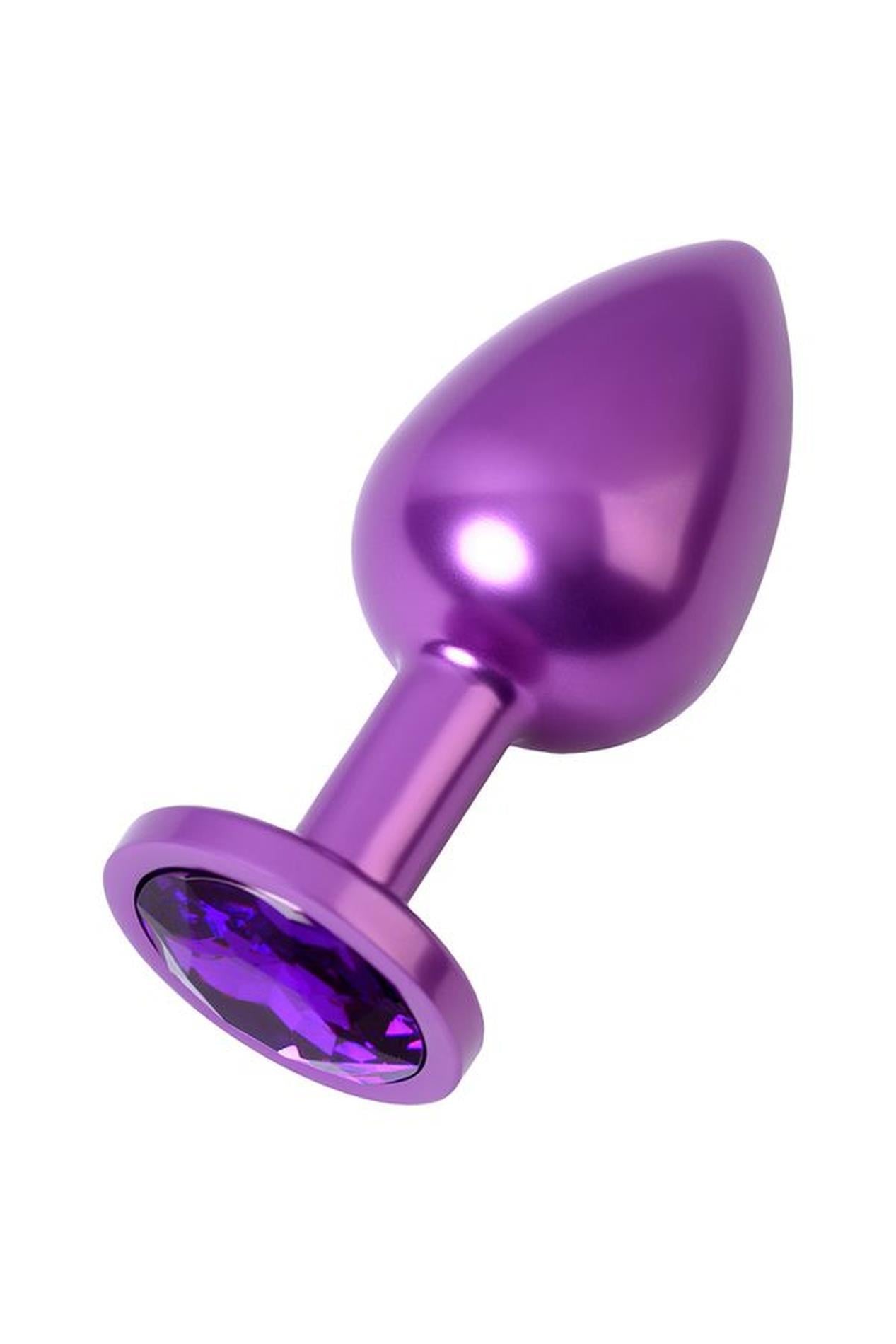 2-Purple anal plug TOYFA Metal,with a amethyst colored gem-2