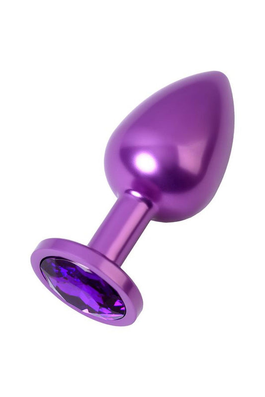 2-Purple anal plug TOYFA Metal,with a amethyst colored gem-2